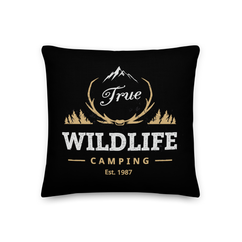 18″×18″ True Wildlife Camping Premium Pillow by Design Express