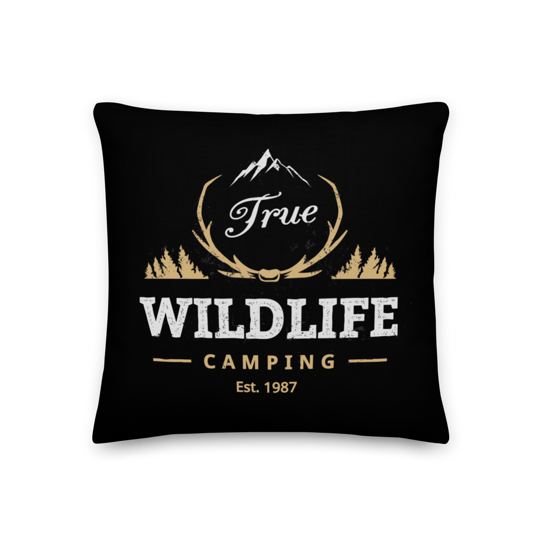 18″×18″ True Wildlife Camping Premium Pillow by Design Express