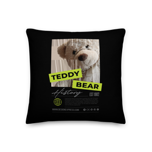 18″×18″ Teddy Bear Hystory Premium Pillow by Design Express