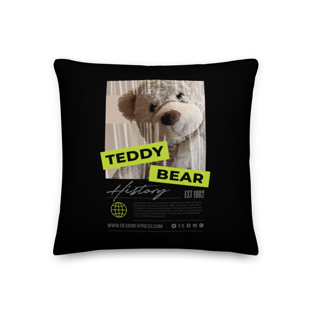18″×18″ Teddy Bear Hystory Premium Pillow by Design Express
