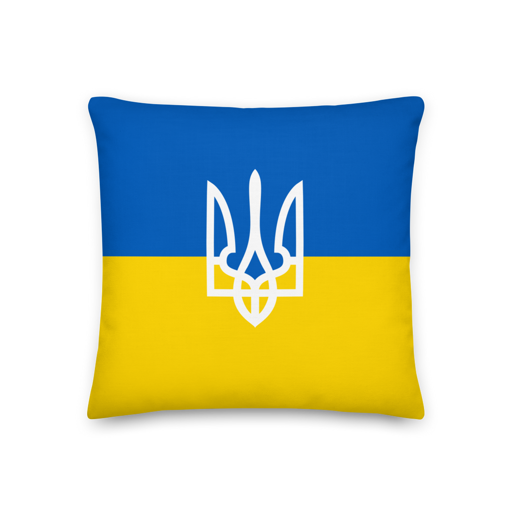 18″×18″ Ukraine Trident Premium Pillow by Design Express