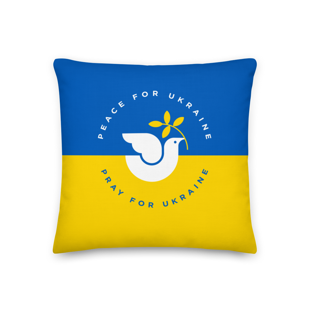 18″×18″ Peace For Ukraine Premium Pillow by Design Express