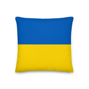 18″×18″ Ukraine Flag (Support Ukraine) Premium Pillow by Design Express