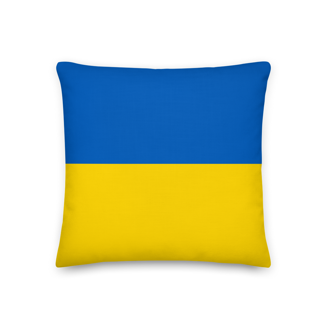 18″×18″ Ukraine Flag (Support Ukraine) Premium Pillow by Design Express