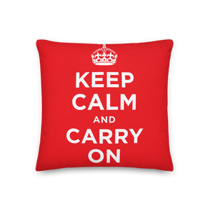 Default Title Keep Calm And Carry On (Red White) Premium Pillow by Design Express