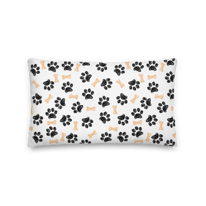 Dog Paws and Bones Pattern Premium Pillow by Design Express