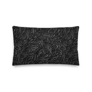 3D Black Ornament Pattern Premium Pillow by Design Express