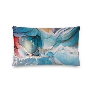 Colorful Marble Liquid ink Art Full Print Premium Pillow by Design Express
