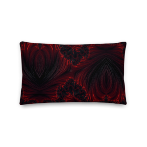 Black Red Fractal Art Premium Pillow by Design Express