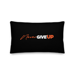 20″×12″ Never Give Up (Motivation) Premium Pillow by Design Express