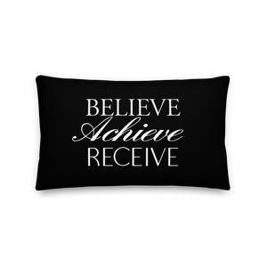 20″×12″ Believe Achieve Receieve Premium Pillow by Design Express