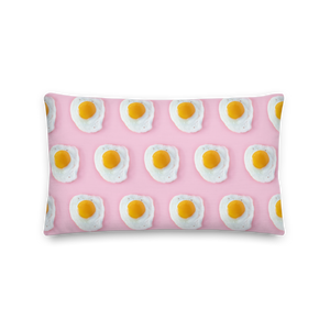 20″×12″ Pink Eggs Pattern Premium Square Pillow by Design Express