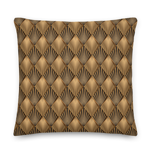 Golden Art Deco Pattern Premium Pillow by Design Express