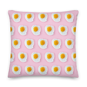 Pink Eggs Pattern Premium Square Pillow by Design Express