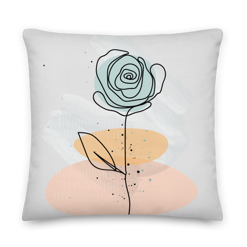 22×22 Pasty Flower Line Square Premium Pillow by Design Express