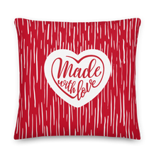 22×22 Made With Love (Heart) Square Premium Pillow by Design Express