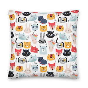 22″×22″ Funny Animal Pattern Premium Pillow by Design Express