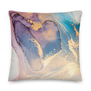 22″×22″ Soft Marble Liquid ink Art Full Print Premium Pillow by Design Express