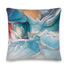 22″×22″ Colorful Marble Liquid ink Art Full Print Premium Pillow by Design Express