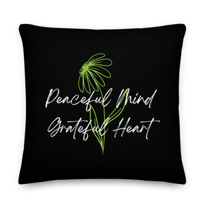 22″×22″ Peaceful Mind Grateful Heart Square Premium Pillow by Design Express