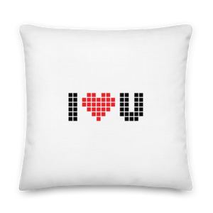 22″×22″ I Heart U Pixel Premium Pillow by Design Express