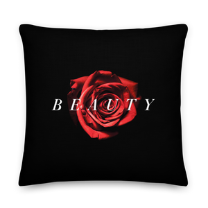 22″×22″ Beauty Red Rose Premium Square Pillow by Design Express