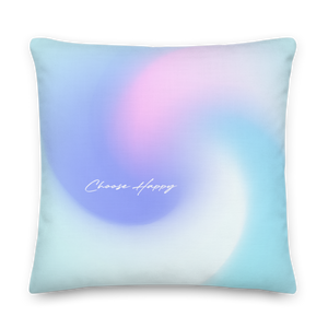 22″×22″ Choose Happy Premium Square Pillow by Design Express