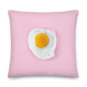 22″×22″ Pink Eggs Premium Square Pillow by Design Express