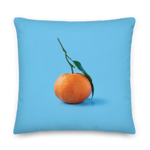 22″×22″ Orange on Blue Premium Square Pillow by Design Express