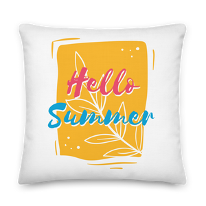 22″×22″ Hello Summer Square Premium Pillow by Design Express