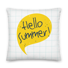 22″×22″ Hello Summer Yellow Premium Pillow by Design Express