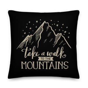 22″×22″ Take a Walk to the Mountains Premium Pillow by Design Express