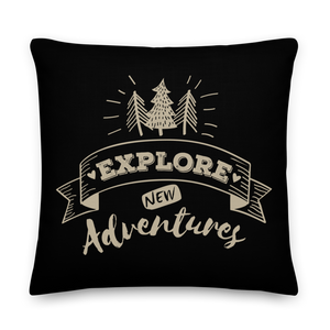22″×22″ Explore New Adventures Premium Pillow by Design Express