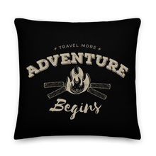 22″×22″ Travel More Adventure Begins Premium Pillow by Design Express