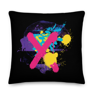 22″×22″ Abstract Series 01 Premium Square Pillow Black by Design Express