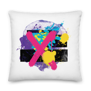 22″×22″ Abstract Series 01 Premium Pillow White by Design Express