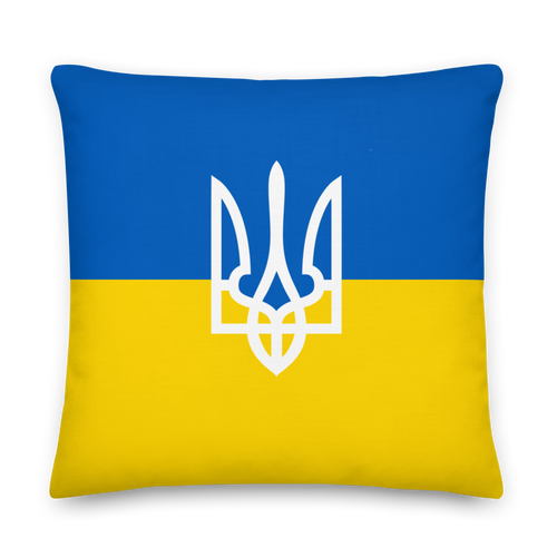 22″×22″ Ukraine Trident Premium Pillow by Design Express