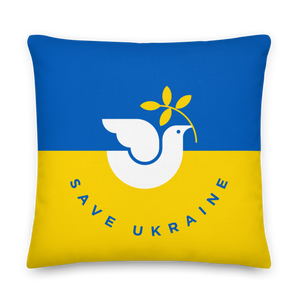 22″×22″ Save Ukraine Premium Pillow by Design Express