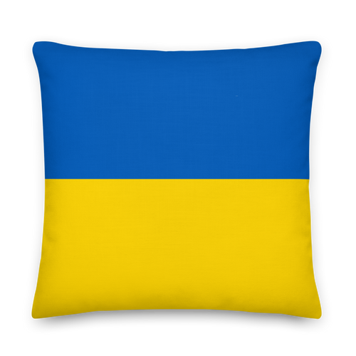 22″×22″ Ukraine Flag (Support Ukraine) Premium Pillow by Design Express