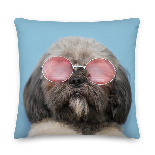 22″×22″ Cute Dog Premium Pillow by Design Express