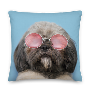 22″×22″ Cute Dog Premium Pillow by Design Express