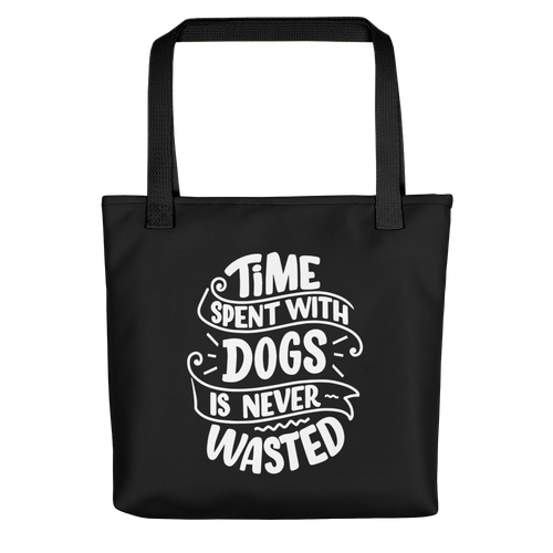 Default Title Time Spent With Dogs is Never Wasted (Dog Lover) Funny Tote bag by Design Express