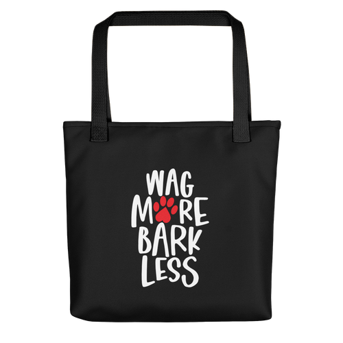 Default Title Wag More Bark Less (Dog lover) Funny Tote bag by Design Express