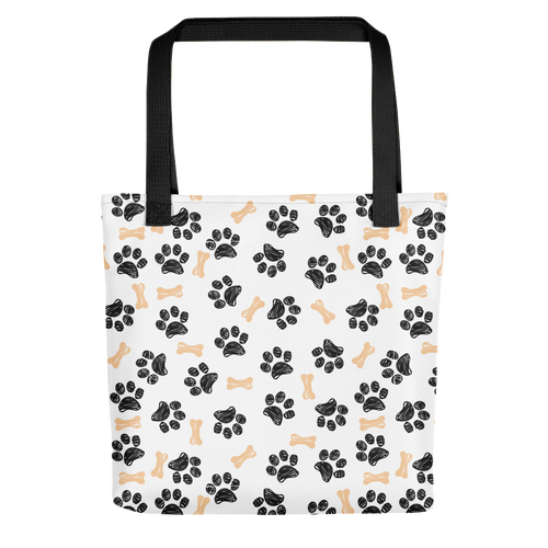 Default Title Dog Paws and Bones Pattern Tote bag by Design Express