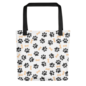 Default Title Dog Paws and Bones Pattern Tote bag by Design Express