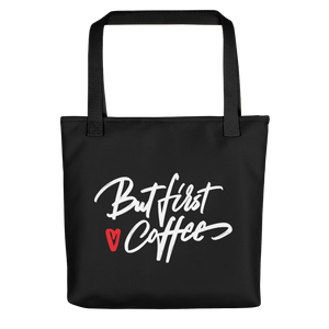 Default Title But First Coffee (Funny) Tote bag by Design Express