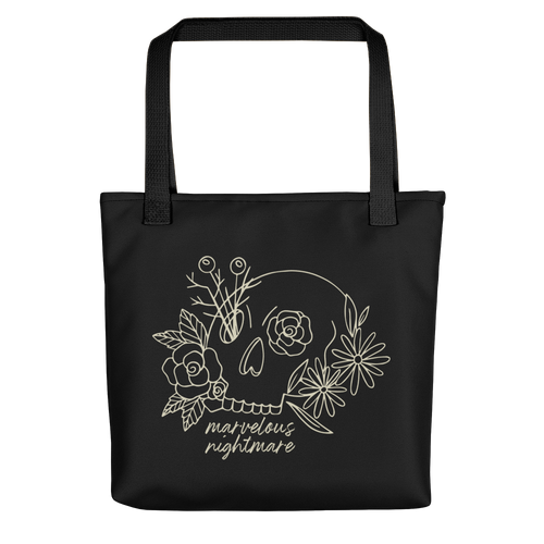 Default Title Marvelous Nightmare Flower Skull Tote bag by Design Express