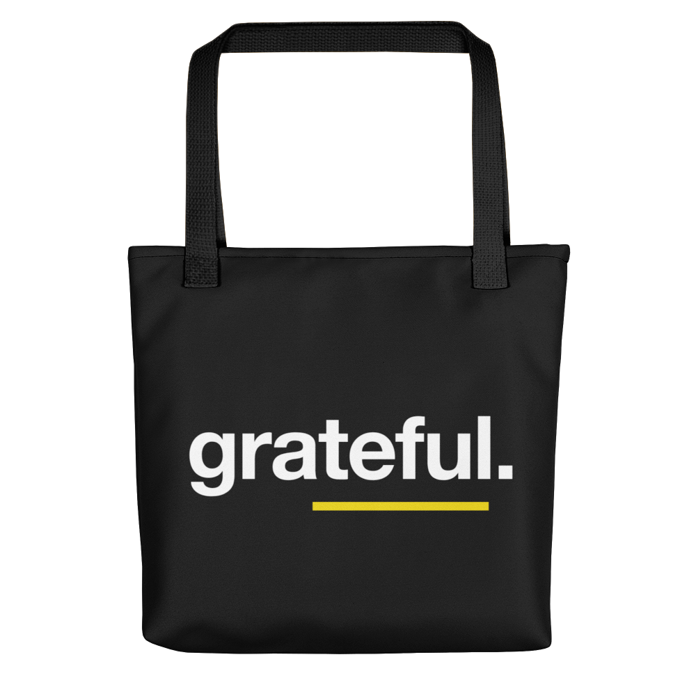 Default Title Grateful (Sans) Tote bag by Design Express