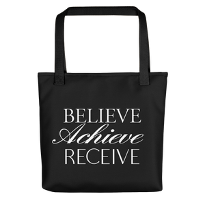 Default Title Believe Achieve Receieve Tote bag by Design Express