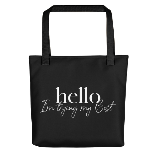 Default Title Hello, I'm trying the best (motivation) Tote bag by Design Express